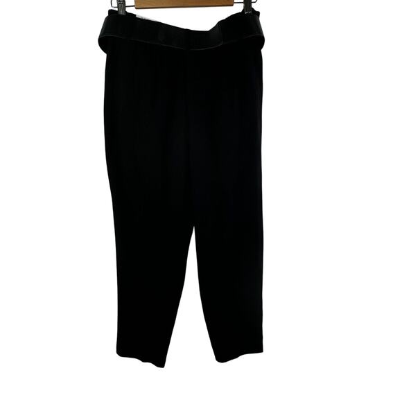 C by One Womens Black Belted Pull On Tapered Leg Elastic Waist Pants Size‎ Large - Picture 4 of 11